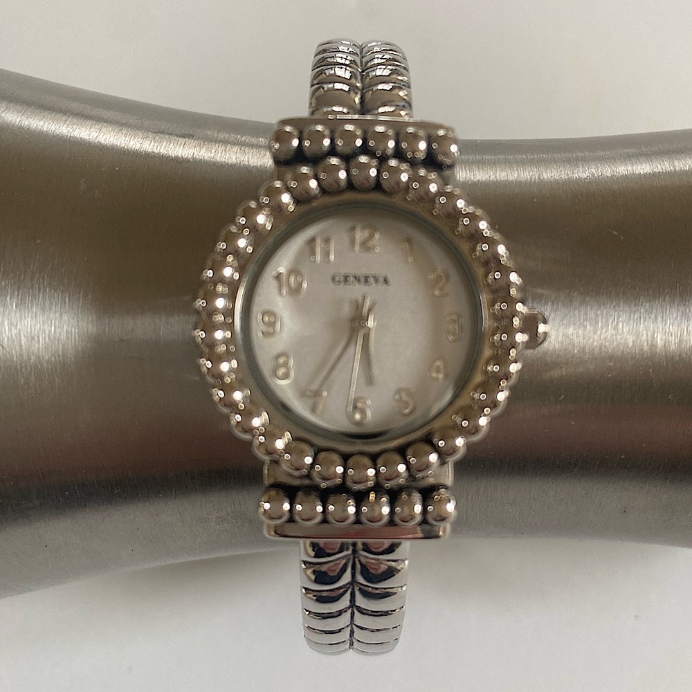 Geneva Silver Clip Watch